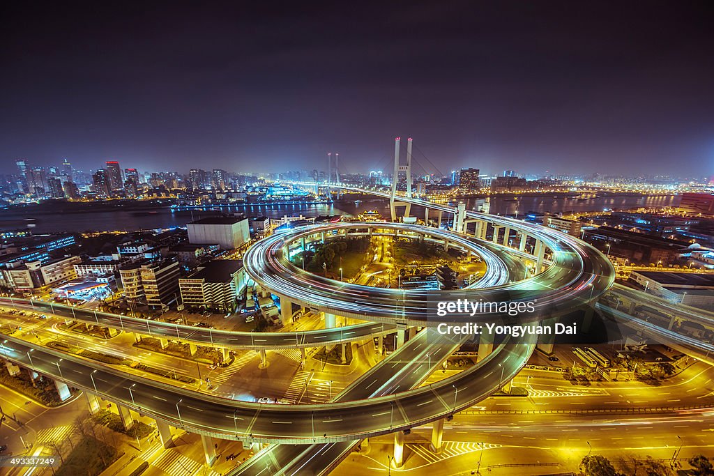 Nanpu Bridge at Twilight