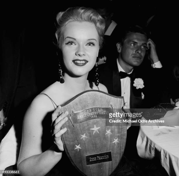 Actress Anne Francis attends the Makeup Artist Ball in Los Angeles, California.