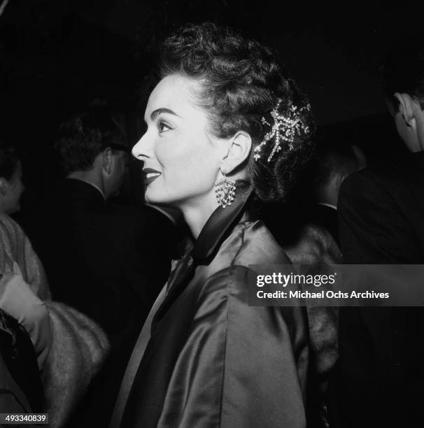 Actress Ann Blyth attends a premiere "Bundle of Joy" in Los Angeles, California.