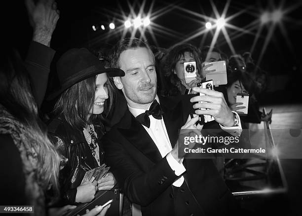 Michael Fassbender attends the 'Steve Jobs' Closing Night Gala during the BFI London Film Festival, at Odeon Leicester Square on October 18, 2015 in...