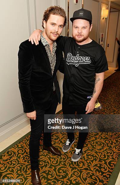 Mike Kerr and Ben Thatcher, of Royal Blood, winners of Best Live Act, during the Q Awards at The Grosvenor House Hotel on October 19, 2015 in London,...