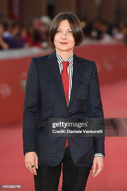 Donna Tartt walks the red carpet during the 10th Rome Film Fest at Auditorium Parco Della Musica on October 19, 2015 in Rome, Italy.