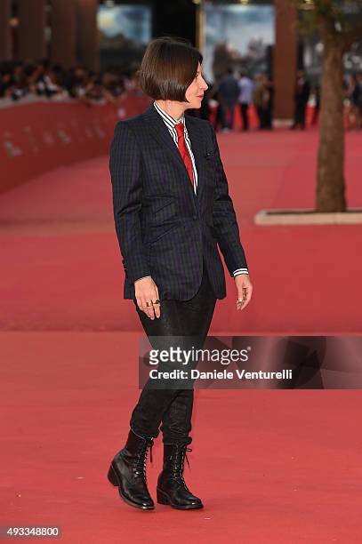 Donna Tartt walks the red carpet during the 10th Rome Film Fest at Auditorium Parco Della Musica on October 19, 2015 in Rome, Italy.