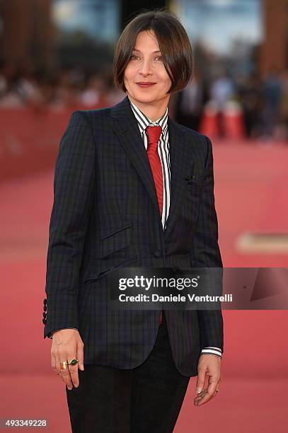 Donna Tartt walks the red carpet during the 10th Rome Film Fest at Auditorium Parco Della Musica on October 19, 2015 in Rome, Italy.