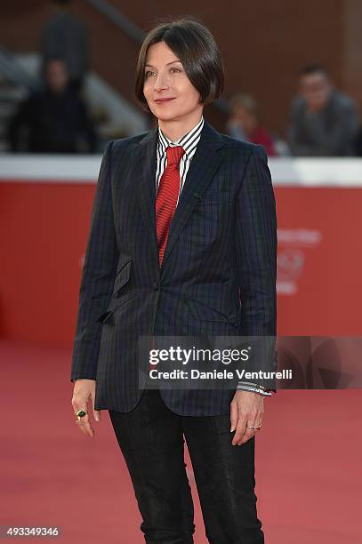 Donna Tartt walks the red carpet during the 10th Rome Film Fest at Auditorium Parco Della Musica on October 19, 2015 in Rome, Italy.