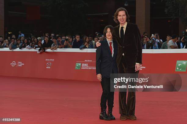 Wes Anderson and Donna Tartt walk the red carpet during the 10th Rome Film Fest at Auditorium Parco Della Musica on October 19, 2015 in Rome, Italy.