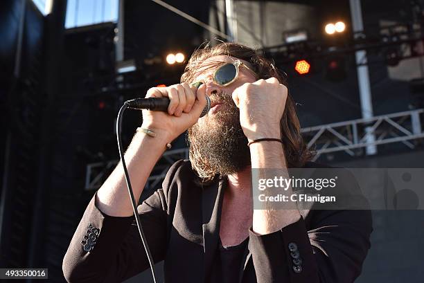 Father John Misty performs during the Treasure Island Music Festival on Treasure Island on October 18, 2015 in San Francisco, California.