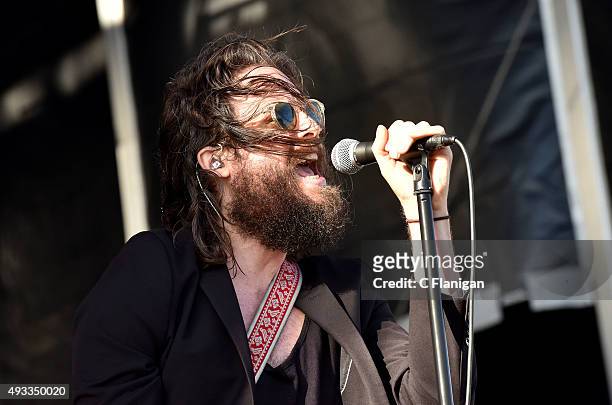 Father John Misty performs during the Treasure Island Music Festival on Treasure Island on October 18, 2015 in San Francisco, California.