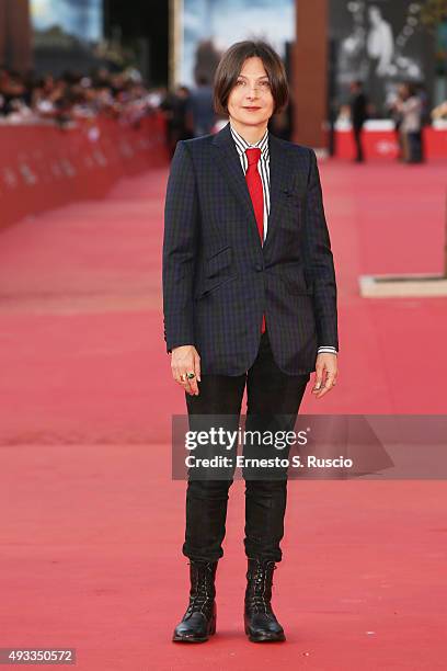 Donna Tartt walks the red carpet during the 10th Rome Film Fest at Auditorium Parco Della Musica on October 19, 2015 in Rome, Italy.