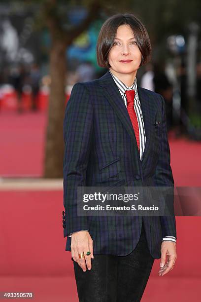 Donna Tartt walks the red carpet during the 10th Rome Film Fest at Auditorium Parco Della Musica on October 19, 2015 in Rome, Italy.