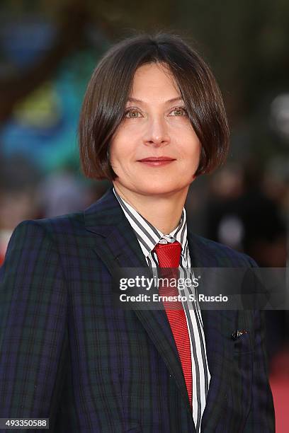 Donna Tartt walks the red carpet during the 10th Rome Film Fest at Auditorium Parco Della Musica on October 19, 2015 in Rome, Italy.