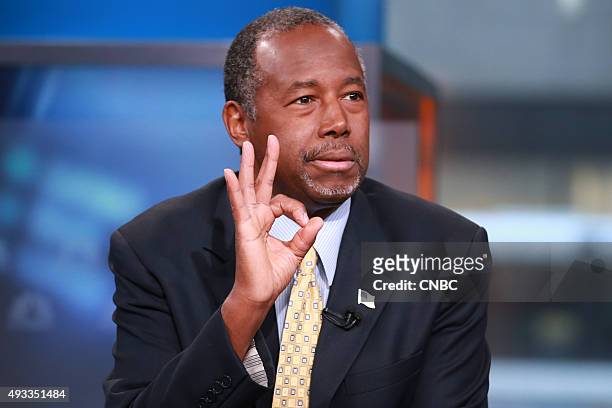 Pictured: 2016 U.S. Presidential candidate Ben Carson, in an interview on October 7, 2015 --