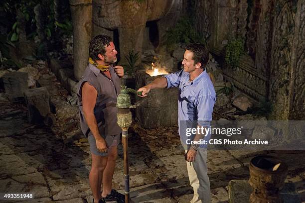 What's the Beef?" - Jeff Probst extinguishes Jeff Varner's torch at Tribal Council during the fourth episode of SURVIVOR, Wednesday, Oct. 14 . The...