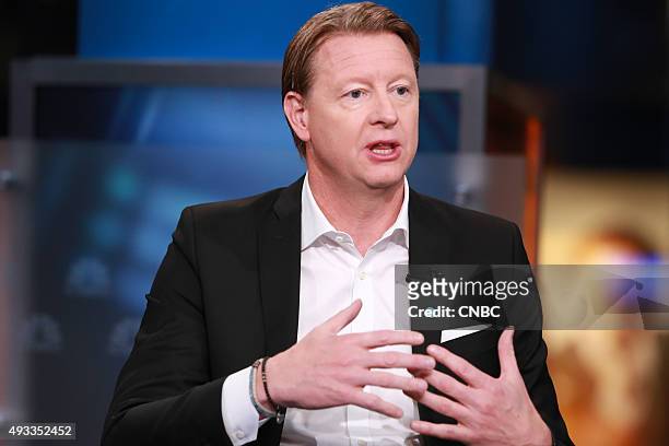 Pictured: Hans Vestberg, CEO of Ericsson, in an interview on September 28, 2015 --