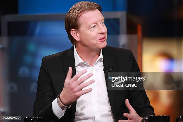 Pictured: Hans Vestberg, CEO of Ericsson, in an interview on September 28, 2015 --