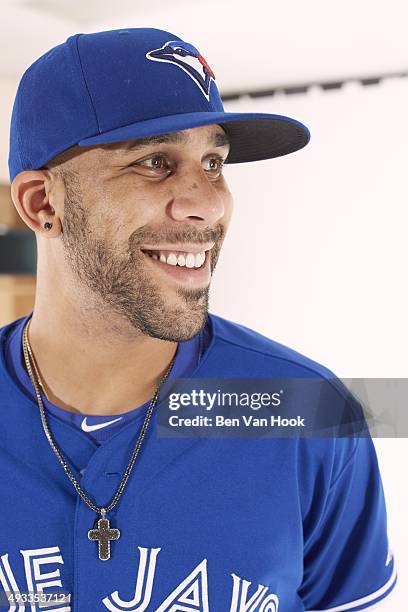 Closeup portrait of Toronto Blue Jays pitcher David Price during team photo shoot at Tropicana Field. St. Petersburg, FL 10/4/2015 CREDIT: Ben Van...