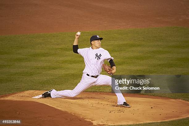 Wild Card Game: New York Yankees Masahiro Tanaka in action, pitching vs Houston Astros at Yankee Stadium. Bronx, NY 10/6/2015 CREDIT: Chuck Solomon