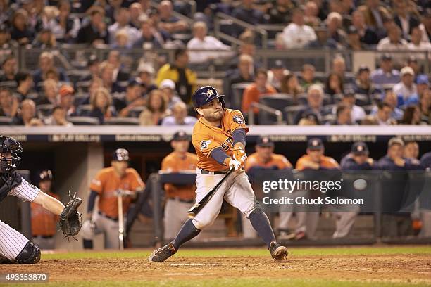 Wild Card Game: Houston Astros Jose Altuve in action, at bat vs New York Yankees at Yankee Stadium. Bronx, NY 10/6/2015 CREDIT: Chuck Solomon