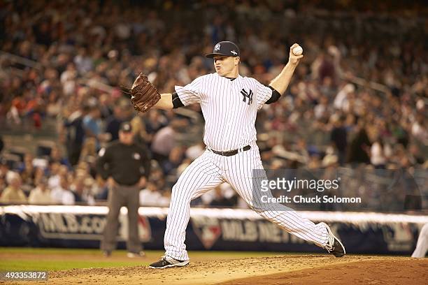 Wild Card Game: New York Yankees Justin Wilson in action, pitching vs Houston Astros at Yankee Stadium. Bronx, NY 10/6/2015 CREDIT: Chuck Solomon