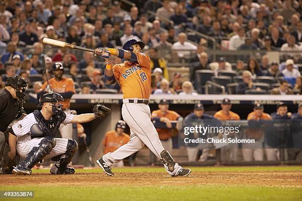 Wild Card Game: Houston Astros Luis Valbuena in action, at bat vs New York Yankees at Yankee Stadium. Bronx, NY 10/6/2015 CREDIT: Chuck Solomon