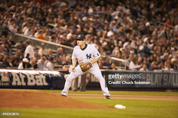 Wild Card Game: New York Yankees Chase Headley fielding during game vs Houston Astros at Yankee Stadium. Bronx, NY 10/6/2015 CREDIT: Chuck Solomon