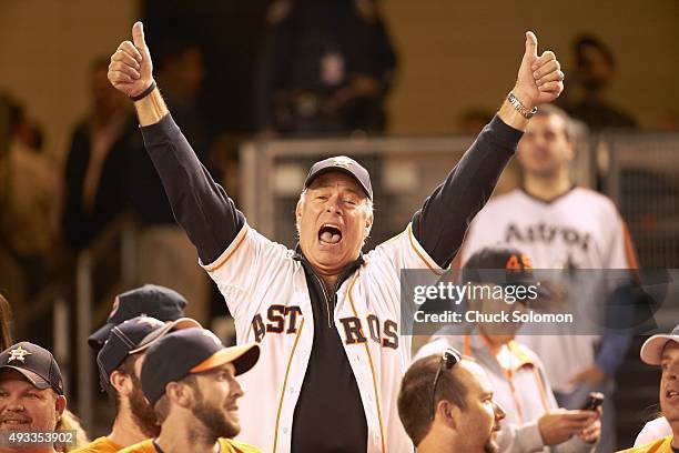 Wild Card Game: Houston Astros fan in stands during game vs New York Yankees at Yankee Stadium. Bronx, NY 10/6/2015 CREDIT: Chuck Solomon