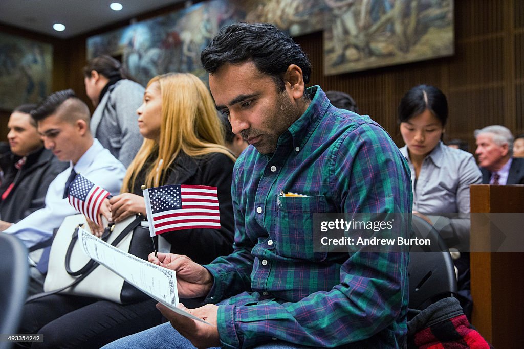 Jeh Johnson Delivers Remarks At Naturalization Ceremony In NYC