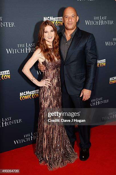 Vin Diesel and Rose Leslie attend the UK Premiere of "The Last Witch Hunter" at Empire Leicester Square on October 19, 2015 in London, England.