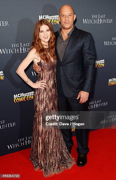 Vin Diesel and Rose Leslie attend the UK Premiere of "The Last Witch Hunter" at Empire Leicester Square on October 19, 2015 in London, England.