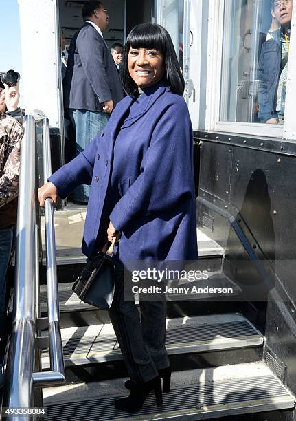 Patti LaBelle attends the lighting of the Empire State Building for GabrielleÕs Angel Foundation for Cancer Research in Honor of Angel Ball 2015 at...