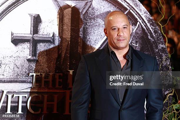 Vin Diesel attends the UK Premiere of "The Last Witch Hunter" at Empire Leicester Square on October 19, 2015 in London, England.