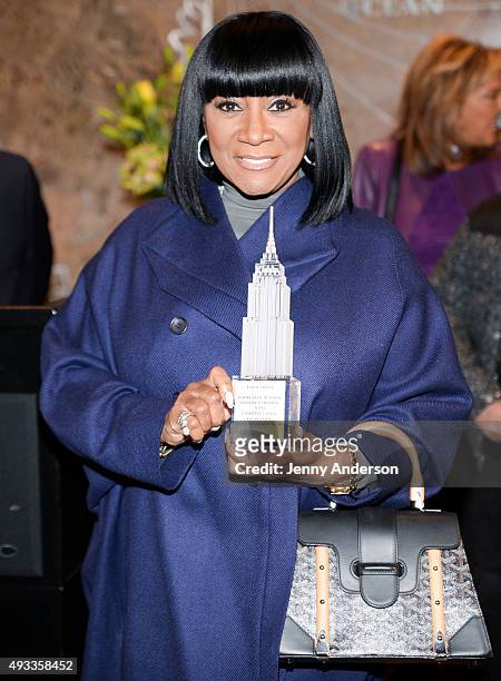 Patti LaBelle attends the lighting of the Empire State Building for GabrielleÕs Angel Foundation for Cancer Research in Honor of Angel Ball 2015 at...