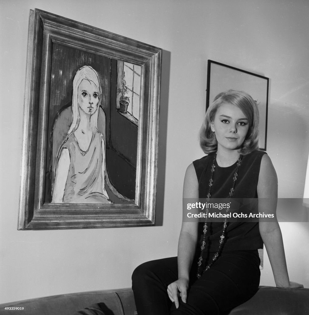 Actress Ahna Capri poses at home in Los Angeles, California. News Photo