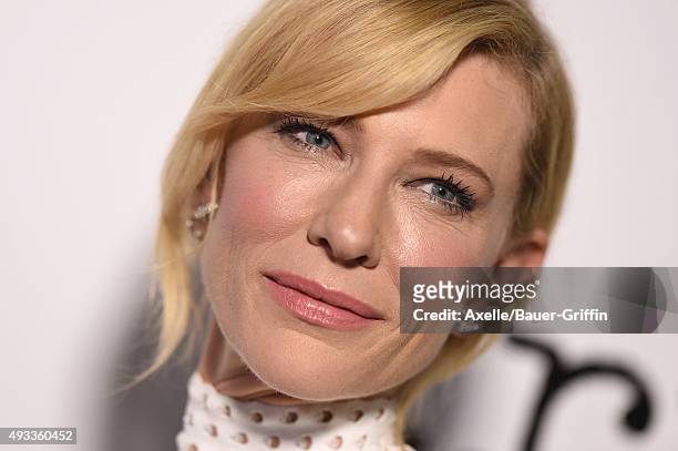 Actress Cate Blanchett arrives at the Industry Screening of Sony Pictures Classics' 'Truth' at Samuel Goldwyn Theater on October 5, 2015 in Beverly...