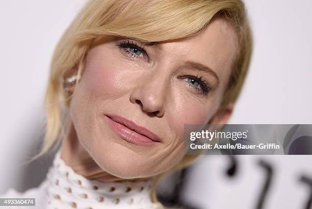 Actress Cate Blanchett arrives at the Industry Screening of Sony Pictures Classics' 'Truth' at Samuel Goldwyn Theater on October 5, 2015 in Beverly...