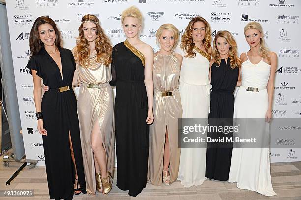 Tamara Boullier, Paola Ruiz, Emilia Pikkarainen, Jennifer Becks, Maria Del la Rosa, Camille Marchetti and Chloe Roberts attend the Amber Lounge 2014...