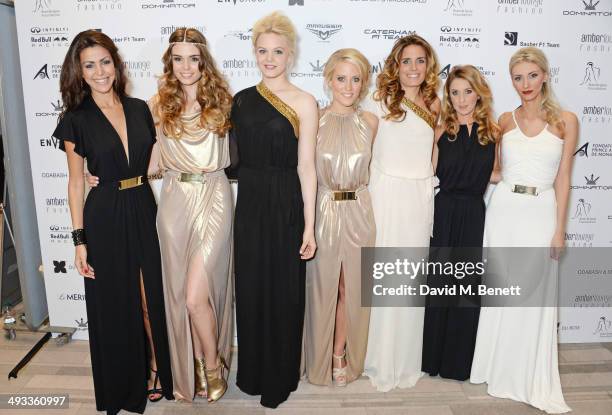 Tamara Boullier, Paola Ruiz, Emilia Pikkarainen, Jennifer Becks, Maria Del la Rosa, Camille Marchetti and Chloe Roberts attend the Amber Lounge 2014...