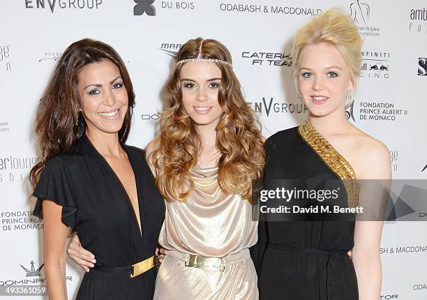 Tamara Boullier, Paola Ruiz and Emilia Pikkarainen attend the Amber Lounge 2014 Gala at Le Meridien Beach Plaza Hotel on May 23, 2014 in Monaco,...