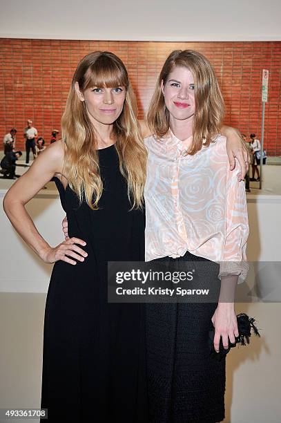 Alex Prager and Vanessa Prager attend the 'Alex Prager Exibition' Press Preview at Galeries Lafayette on October 19, 2015 in Paris, France.