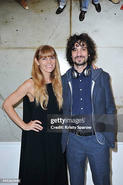 Alex Prager and Fabrizio Moretti attend the 'Alex Prager Exibition' Press Preview at Galeries Lafayette on October 19, 2015 in Paris, France.
