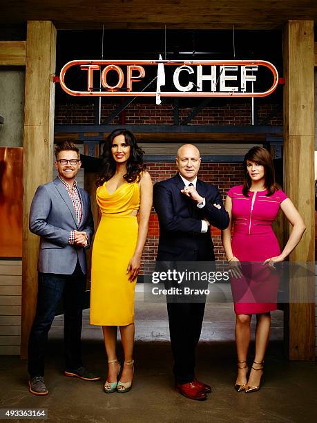 Pictured: Richard Blais, Padma Lakshmi, Tom Colicchio, Gail Simmons --