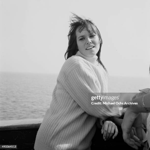 Actress Barbara Hershey poses on the pier in Los Angeles, California.