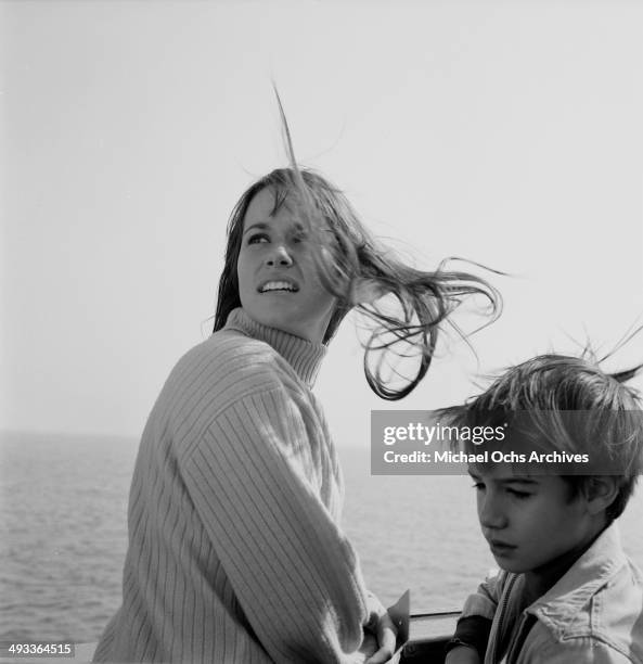 Actress Barbara Hershey poses on the pier in Los Angeles, California.