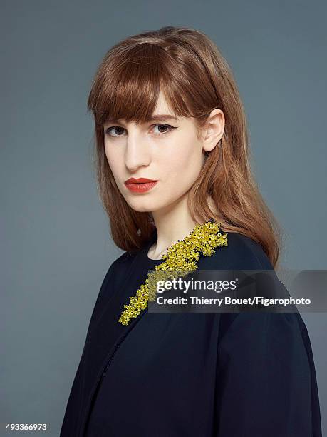 Actress Agathe Bonitzer is photographed for Madame Figaro on February 7, 2014 in Paris, France. Dress . PUBLISHED IMAGE. CREDIT MUST READ: Thierry...