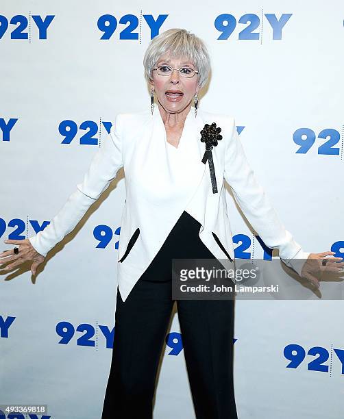 Singer Rita Moreno attends Gloria and Emilio Estefan in conversation with Rita Moreno at 92nd Street Y on October 19, 2015 in New York City.