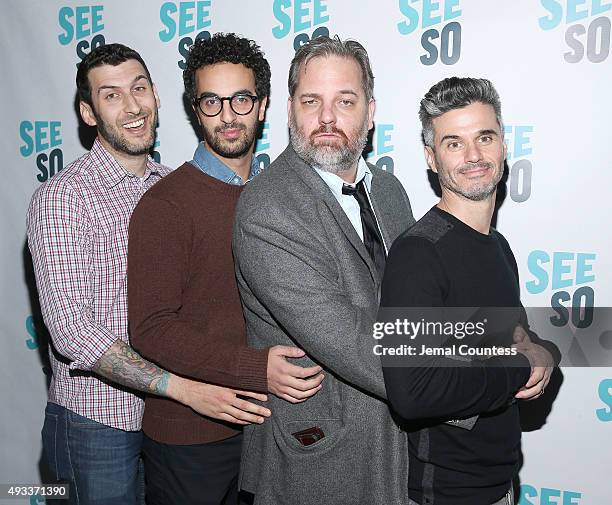 Ethan Fixell, Dave Ahdoot, actor/comedian Dan Harmon and media executive Evan Shapiro attend the 11th Annual New York Television Festival...