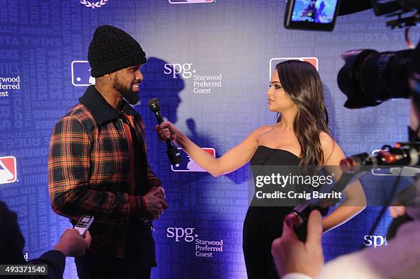 Player Jose Reyes celebrates the launch of Sheraton Hotels & Resorts, SPG and MLB's New Partnership at a special screening of Game 3 of the ALCS at...