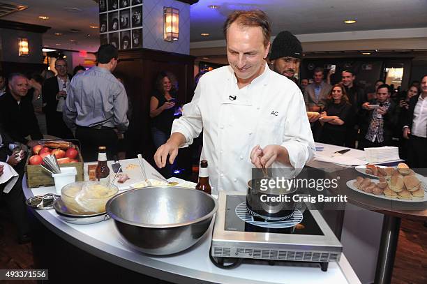 Chef Andrew Carmellini celebrates the launch of Sheraton Hotels & Resorts, SPG and MLB's New Partnership at a special screening of Game 3 of the ALCS...