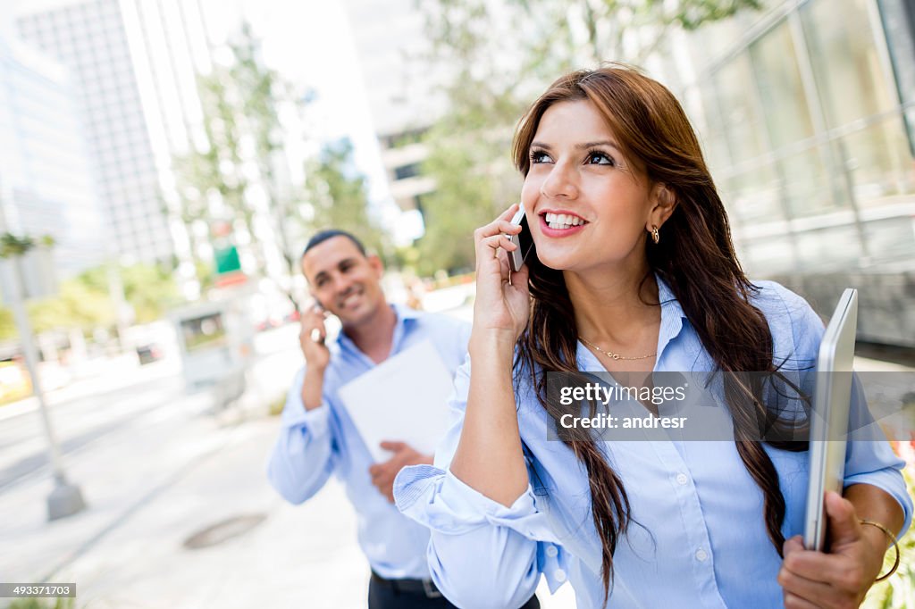 Business people on the phone