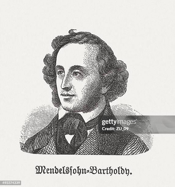 mendelssohn bartholdy (1809-1847), german composer, published in 1881 - felix mendelssohn composer stock illustrations